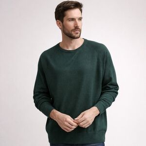 Moda International crewneck deep  green‎ sweater L